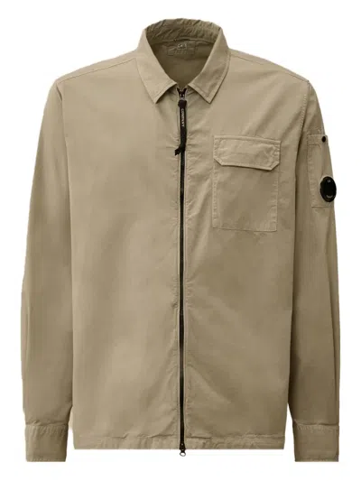 C.p. Company Zip-fastening Pocket Shirt Jacket In Brown