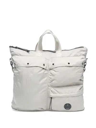 C.p. Company Zip-fastening Tote Bag In White