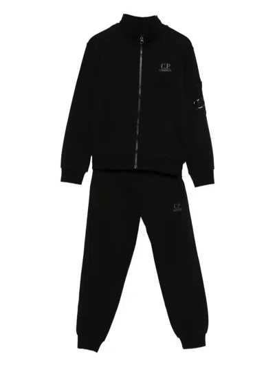 C.p. Company Kids' Zip-fastening Tracksuit Set In Black