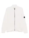 C.p. Company Zip-front Waffle-knit Cardigan In Neutral