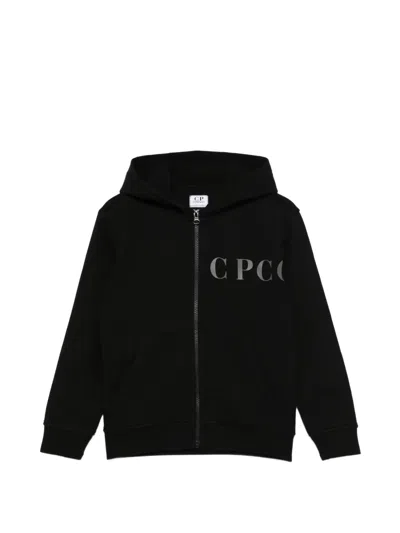 C.p. Company Kids' Zip Hoodie In Black
