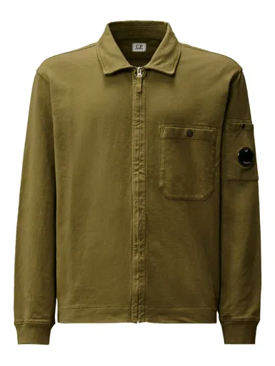 C.p. Company Zip-pocket Cotton Overshirt In Green