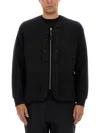 C.p. Company Zip Sweatshirt With Button And Patchwork In Black
