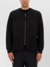 C.p. Company Zip Sweatshirt With Button And Patchwork In Black