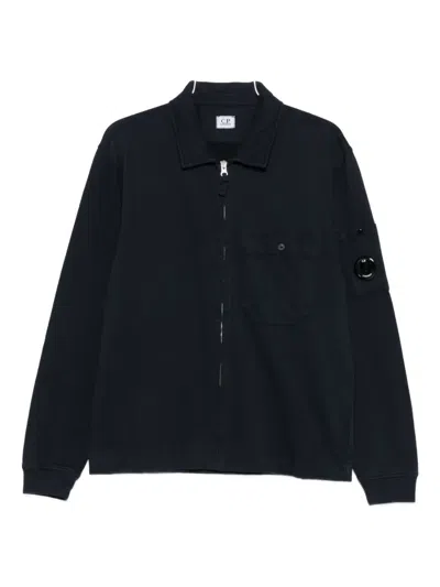 C.p. Company Zip-up Bomber Jacket In Blue