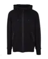 C.p. Company Back Logo Cotton Zip-up Hoodie In Black