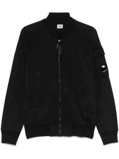C.p. Company Zip-up Cotton Sweatshirt In Black