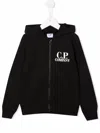 C.p. Company Zip-up Goggle Hoodie In Black