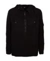 C.p. Company Zip-up Hooded Jacket In Black