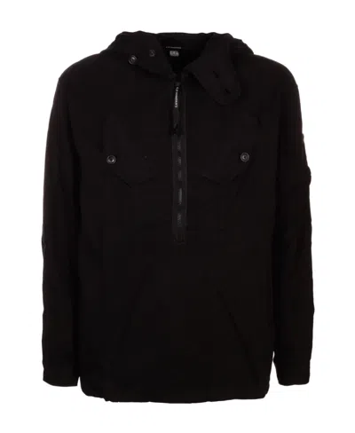 C.p. Company Zip-up Hooded Jacket In Black