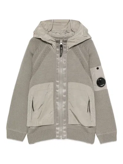 C.p. Company Kids' Zip-up Hooded Jacket In Gray
