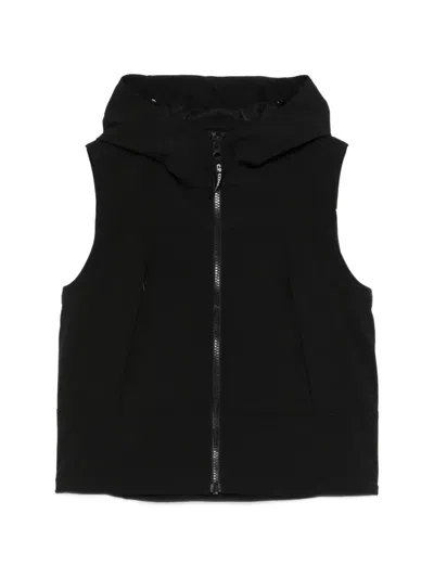 C.p. Company Kids' Zip-up Hooded Sleeveless Gilet In Black