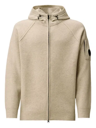 C.p. Company Zip-up Hoodie In Neutral