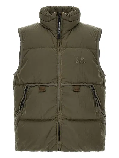 C.p. Company Kids' Zip-up Padded Gilet In Gray