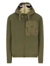 C.p. Company Zip-up Patch-pocket Hoodie In Green