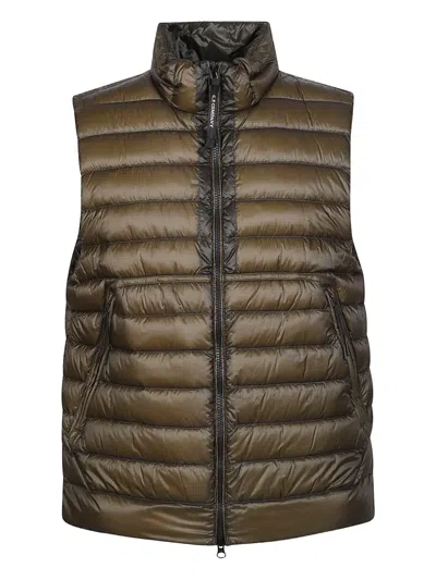 C.p. Company Zip-up Quilted Gilet In Green