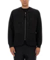 C.p. Company Zip Sweatshirt With Button And Patchwork In Black