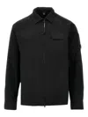 C.p. Company C.p.company Organic Gabardine Zipped Utility Overshi In Black
