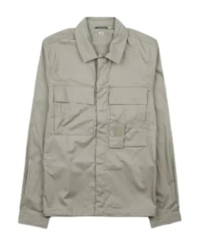 C.p. Company Zipped Cotton Shirt Jacket In Gray