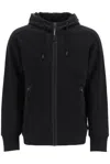 C.p. Company Logo Zipped Hoodie In Nero