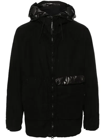 C.p. Company Zipped Goggle-detail Hoodie Jacket In Black