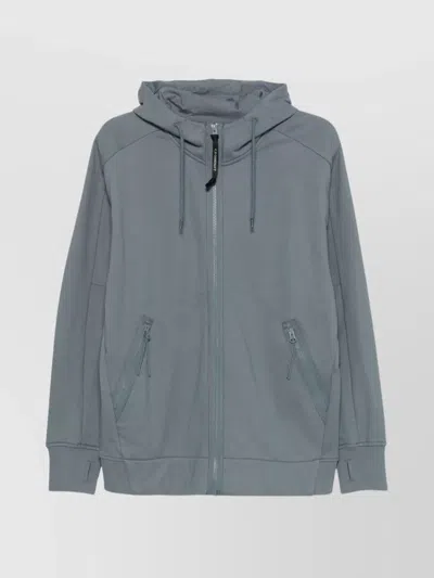C.p. Company Zipped Hooded Sweatshirt Goggles In Green