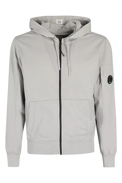 C.p. Company Zipped Hoodie In Drizzle Grey