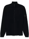 C.p. Company Long-sleeved Knitted Cardigan In Black