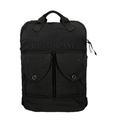 C.p. Company Zippered Backpack In Black