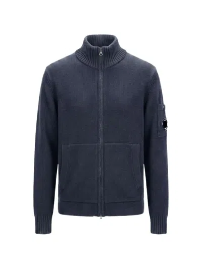 C.p. Company Zip-up Cardigan In Blue