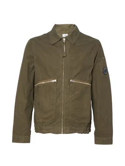 C.p. Company Green Cotton Micro-reps Jacket