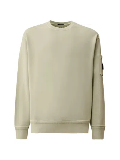 C.p. Company Cp Company-inspired Cotton Crewneck Sweatshirt With Magnifying Pocket For Men In Gray