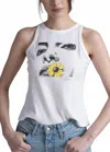 Cpress Studio He Loves Me Not Brody Tank In Worn White Highlight In White