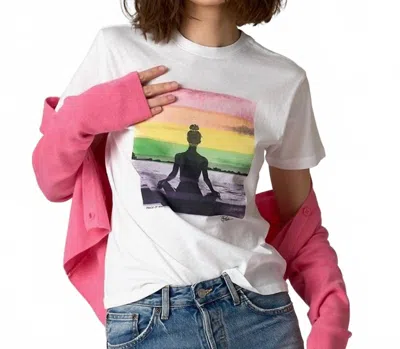 Cpress Studio Peace Of Mind Mushie Tee In Worn White In Multi
