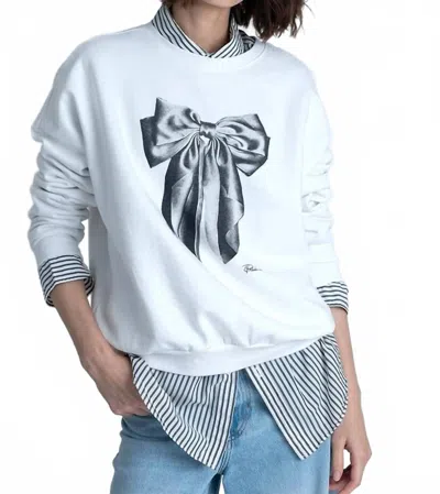 Cpress Studio Wrapped Up Cozy Sweatshirt In Worn White In Multi