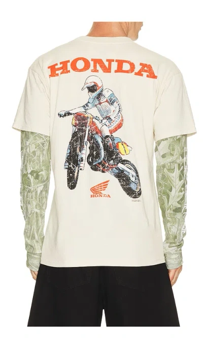 Cptn Apparel Jumper 2fer Long Sleeve Tee In Neutral