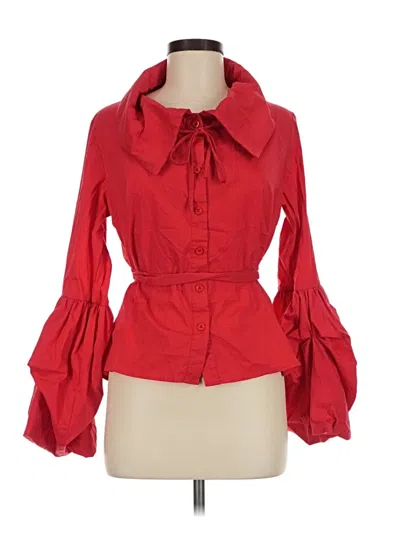 Pre-owned Cq By Cq Long Sleeve Blouse In Red