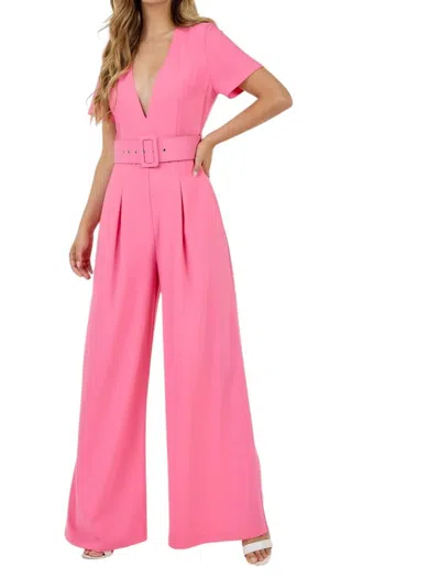 Cq By Cq V-neck Wide Leg Jumpsuit In Powder Pink