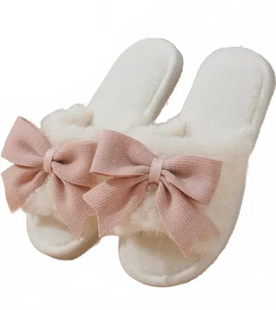 Cq By Cq Women's Pretty Slumber Bow Slippers In Pink