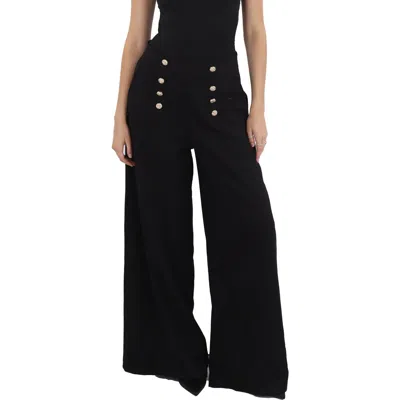 Cq By Cq Womens Button Polyester Wide Leg Pants