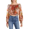 Cq By Cq Womens Floral Print Chiffon Cropped