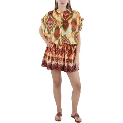 Cq By Cq Womens Printed Polyester Shirtdress In Multi