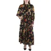 Cq By Cq Womens Printed Ruffled Maxi Dress In Black