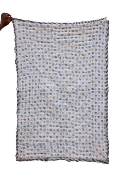Cqc La Blue Elephant Baby Quilt