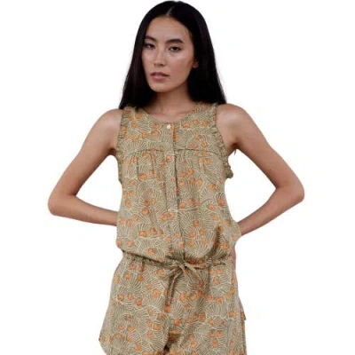 Cqc La Hand-printed Simané Romper In Multi