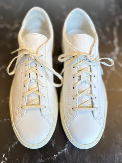 Pre-owned Cqp Racquet Sr Sneaker - Classic White Leather