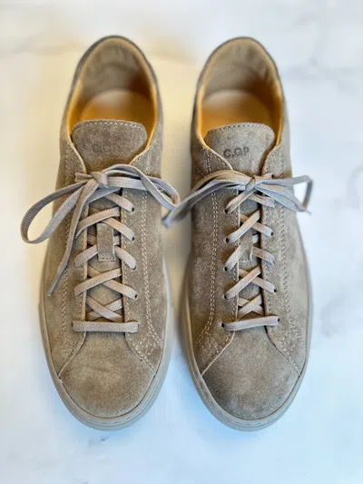 Pre-owned Cqp Racquet Sr Sneaker - Khaki Suede In Beige