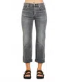 Cqy Denim Vinyl Straight Leg Jeans In Motive Grey