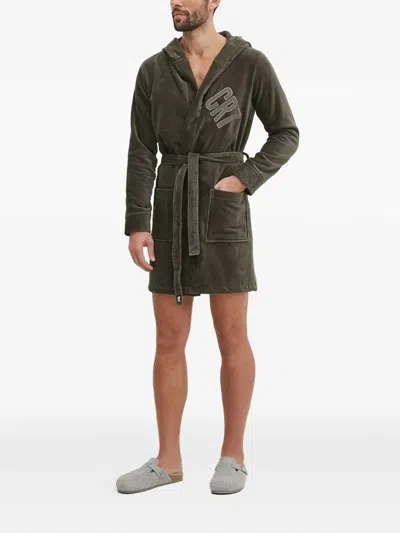 Cr7 Cristiano Ronaldo Hooded Belted Robe In Green