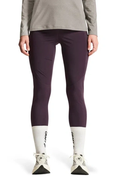 Craft Adv Essence Warm Tights In Burgundy